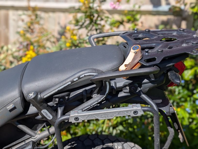 Motorcycle loaded with security for a trip